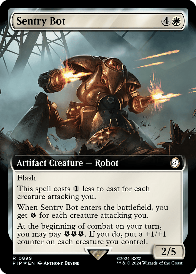 Sentry Bot (Extended Art) (Surge Foil) [Fallout] MTG Single Magic: The Gathering  | Multizone: Comics And Games