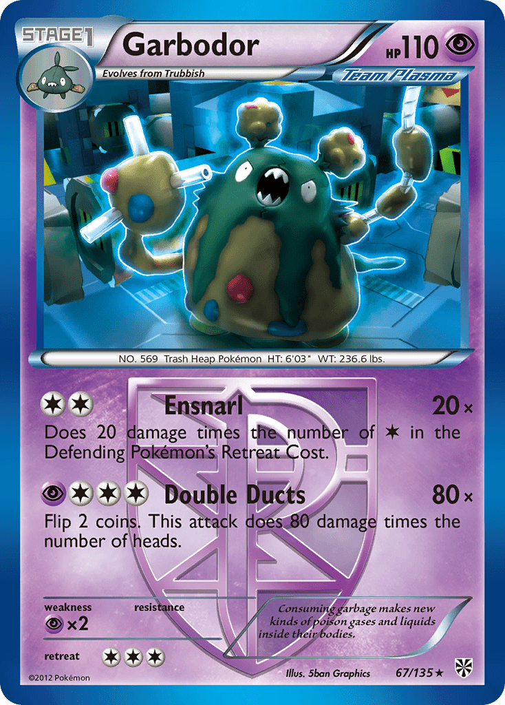 Garbodor (67/135) [Black & White: Plasma Storm] Pokemon Single Pokémon  | Multizone: Comics And Games