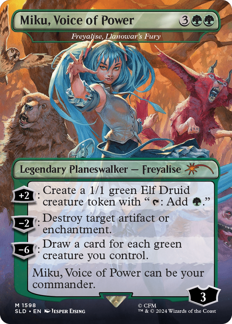 Miku, Voice of Power - Freyalise, Llanowar's Fury [Secret Lair Drop Series] MTG Single Magic: The Gathering  | Multizone: Comics And Games