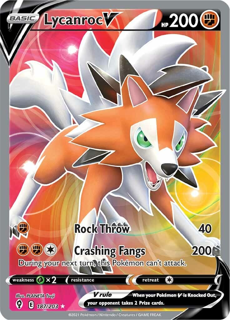 Lycanroc V (187/203) [Sword & Shield: Evolving Skies] Pokemon Single Pokémon  | Multizone: Comics And Games