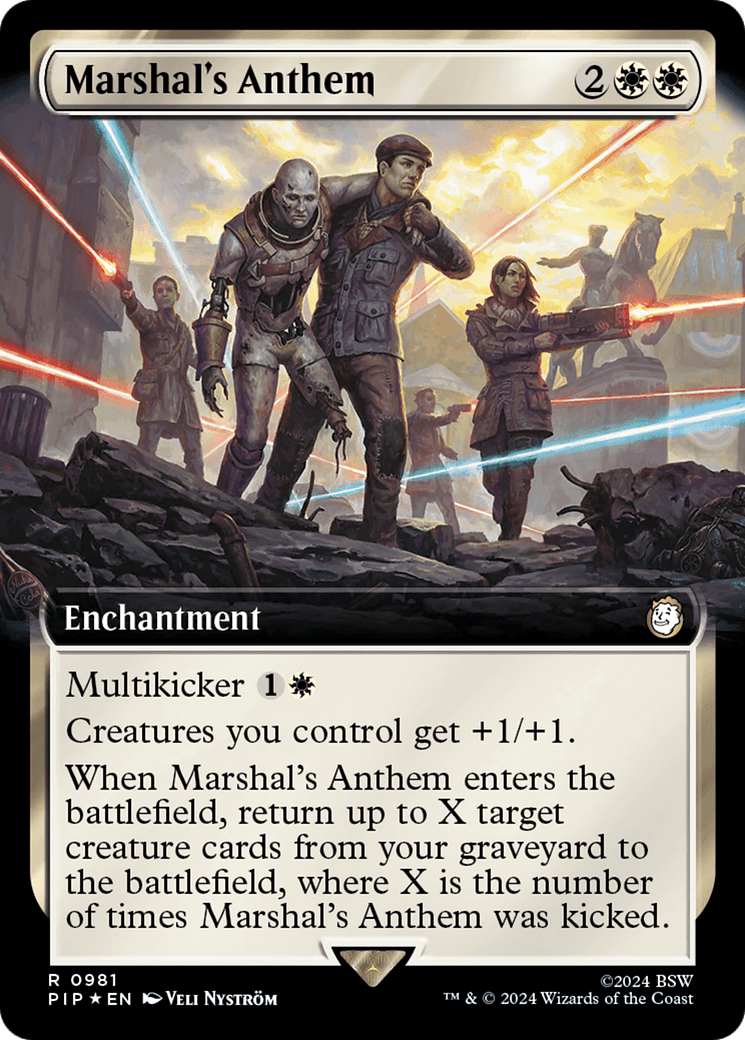 Marshal's Anthem (Extended Art) (Surge Foil) [Fallout] MTG Single Magic: The Gathering  | Multizone: Comics And Games