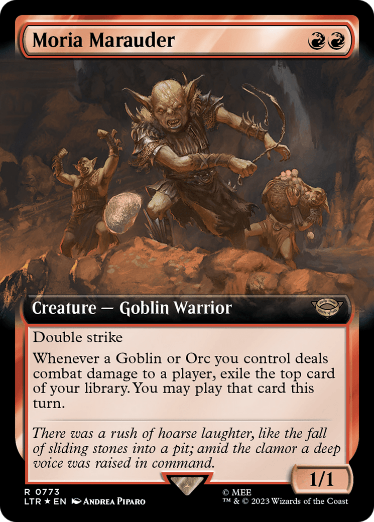 Moria Marauder (Extended Art) (Surge Foil) [The Lord of the Rings: Tales of Middle-Earth] MTG Single Magic: The Gathering  | Multizone: Comics And Games