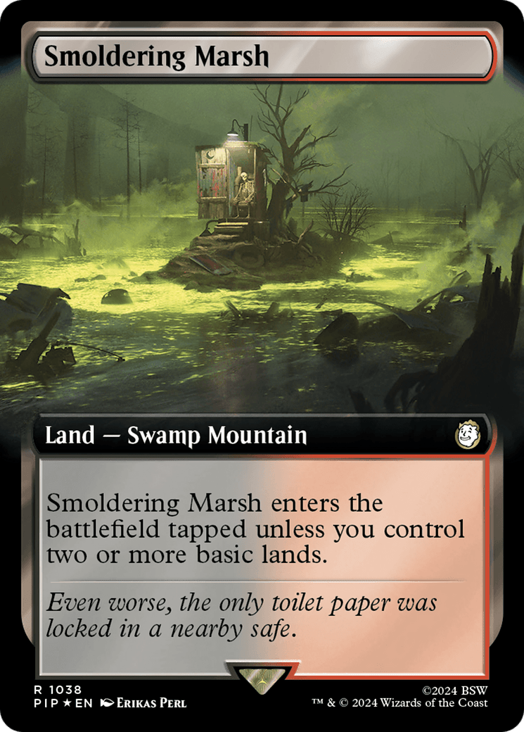 Smoldering Marsh (Extended Art) (Surge Foil) [Fallout] MTG Single Magic: The Gathering  | Multizone: Comics And Games