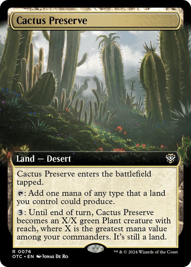 Cactus Preserve (Extended Art) [Outlaws of Thunder Junction Commander] MTG Single Magic: The Gathering  | Multizone: Comics And Games