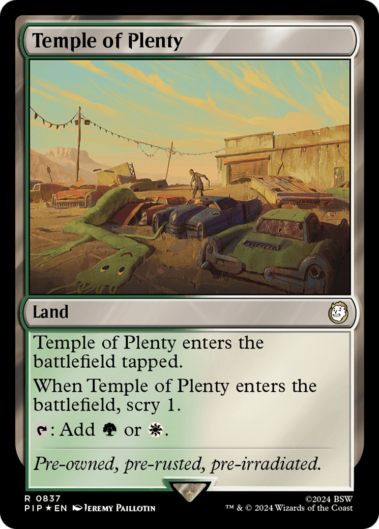 Temple of Plenty (Surge Foil) [Fallout] MTG Single Magic: The Gathering  | Multizone: Comics And Games