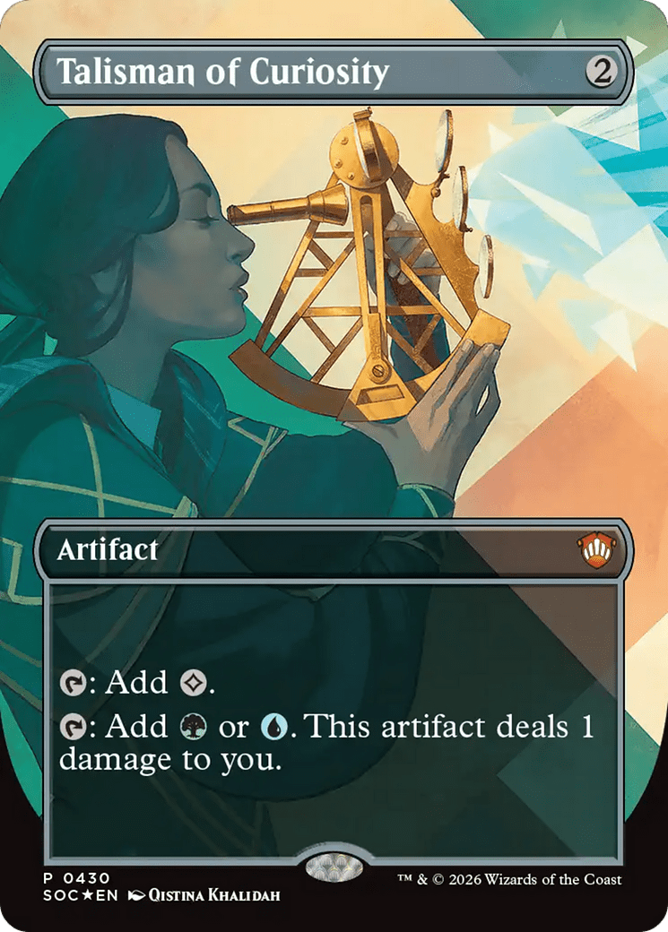 Talisman of Curiosity (Borderless) [Secrets of Strixhaven Commander] MTG Single Magic: The Gathering  | Multizone: Comics And Games