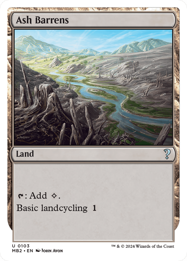 Ash Barrens (White Border) [Mystery Booster 2] MTG Single Magic: The Gathering  | Multizone: Comics And Games