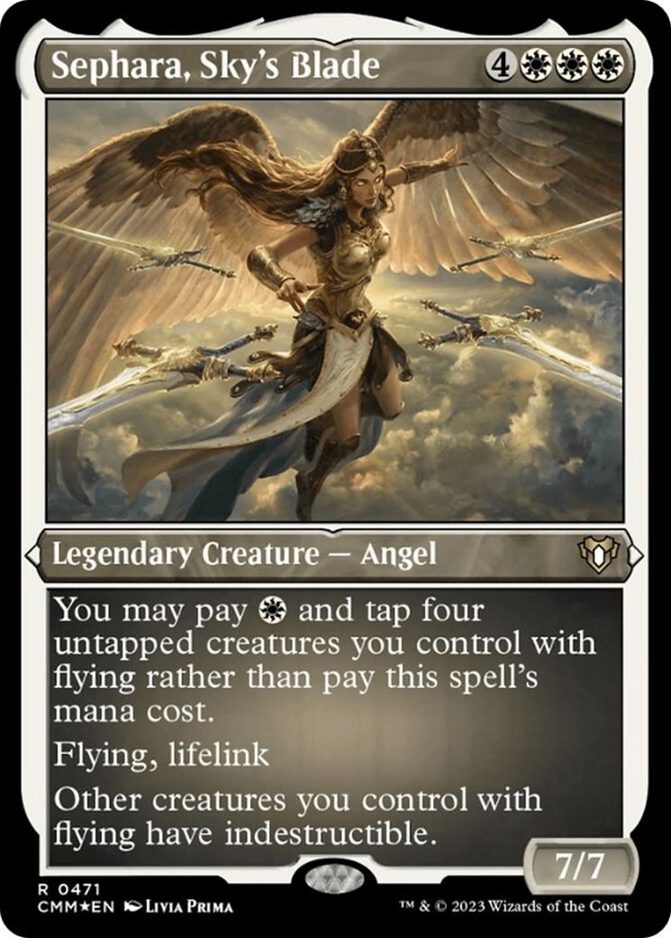 Sephara, Sky's Blade (Foil Etched) [Commander Masters] MTG Single Magic: The Gathering  | Multizone: Comics And Games