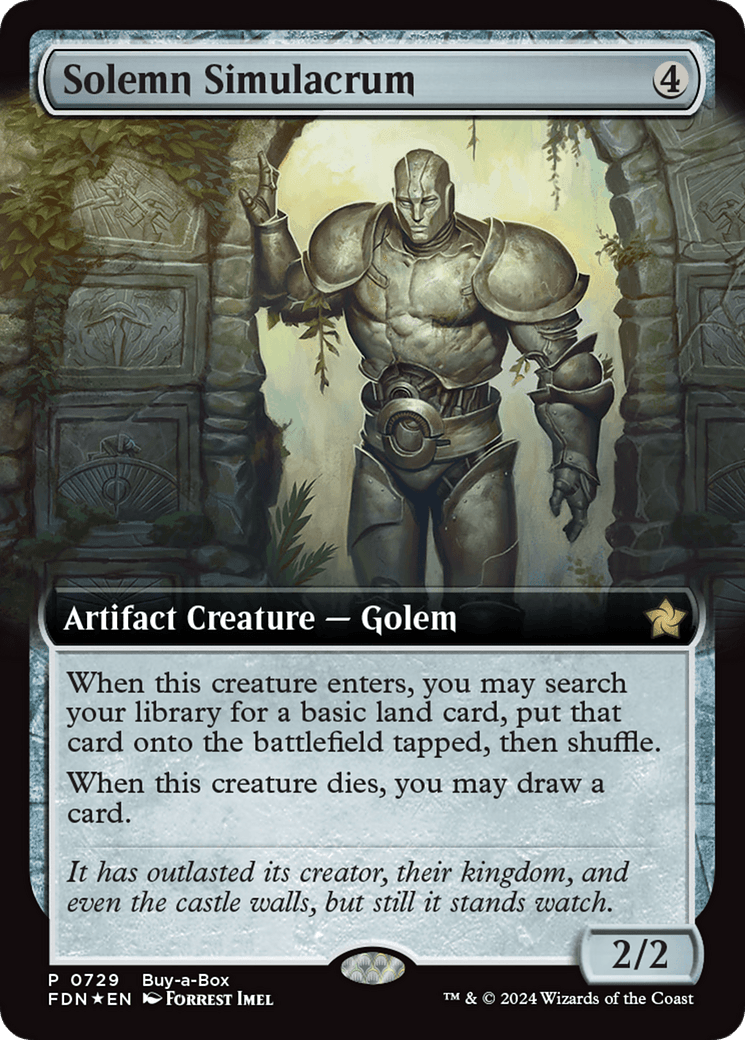 Solemn Simulacrum (Extended Art) (Buy-A-Box) [Foundations Promos] MTG Single Magic: The Gathering  | Multizone: Comics And Games