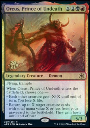 Orcus, Prince of Undeath [Dungeons & Dragons: Adventures in the Forgotten Realms Prerelease Promos] MTG Single Magic: The Gathering  | Multizone: Comics And Games