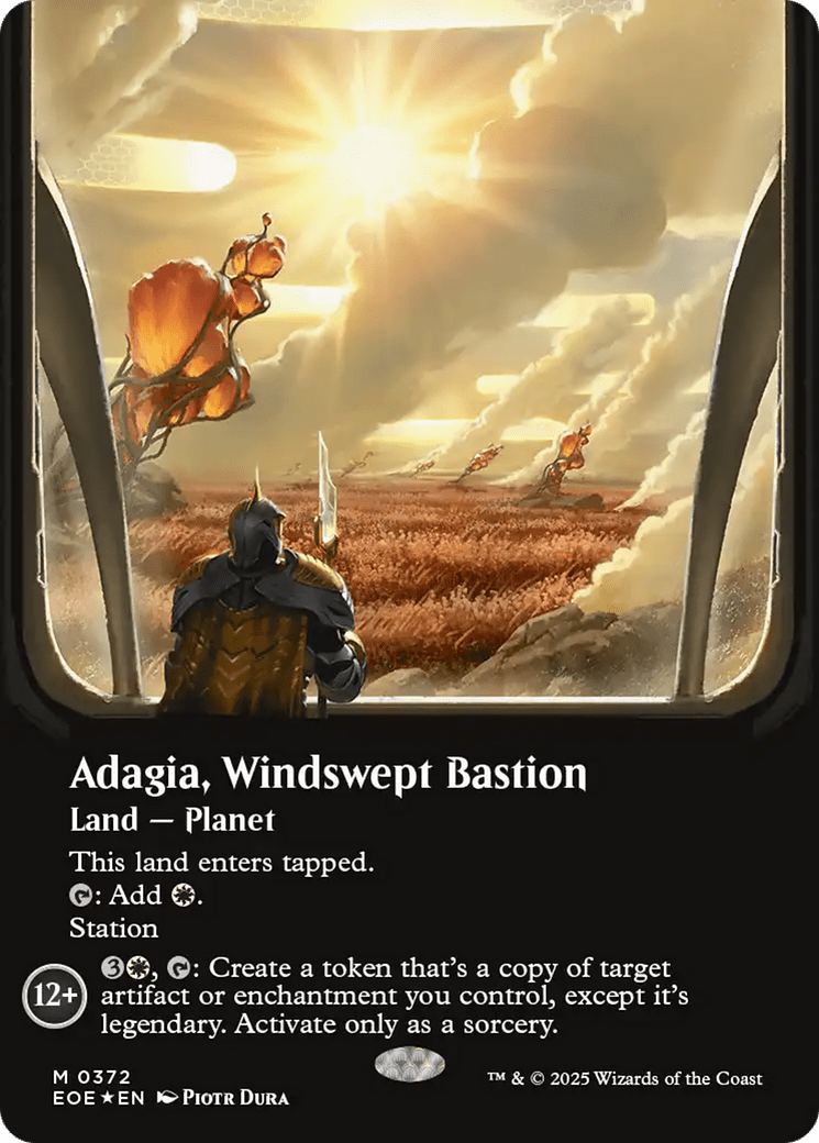 Adagia, Windswept Bastion (Borderless) (Galaxy Foil) [Edge of Eternities] MTG Single Magic: The Gathering  | Multizone: Comics And Games