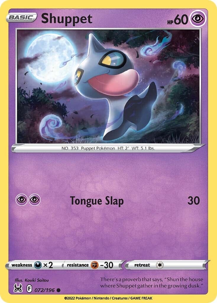 Shuppet (072/196) [Sword & Shield: Lost Origin] Pokemon Single Pokémon  | Multizone: Comics And Games