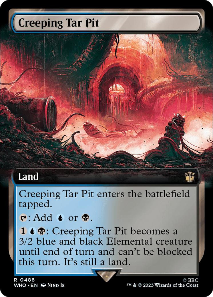 Creeping Tar Pit (Extended Art) [Doctor Who] MTG Single Magic: The Gathering  | Multizone: Comics And Games