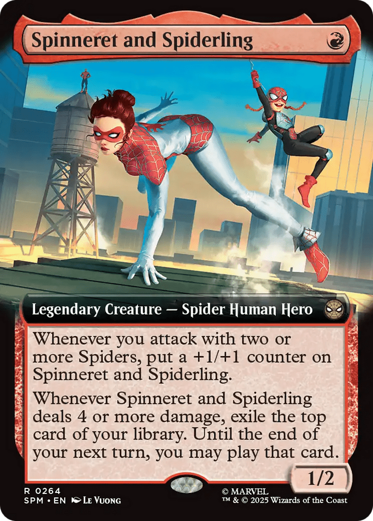 Spinneret and Spiderling (Extended Art) [Marvel's Spider-Man] MTG Single Magic: The Gathering  | Multizone: Comics And Games