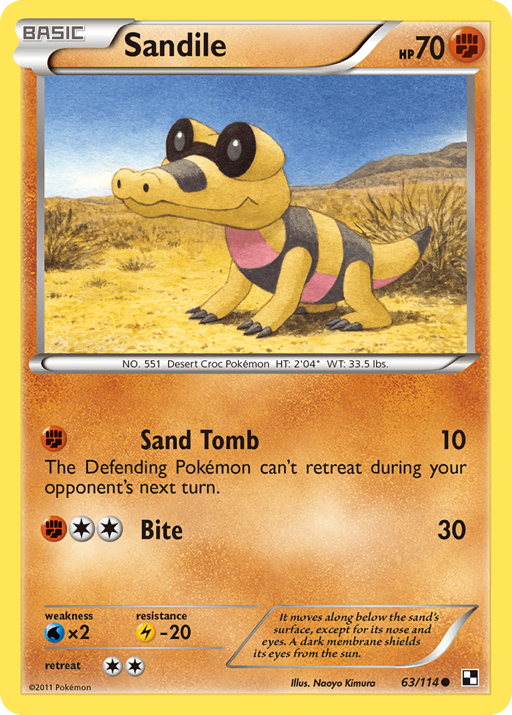 Sandile (63/114) [Black & White: Base Set] Pokemon Single Pokémon  | Multizone: Comics And Games