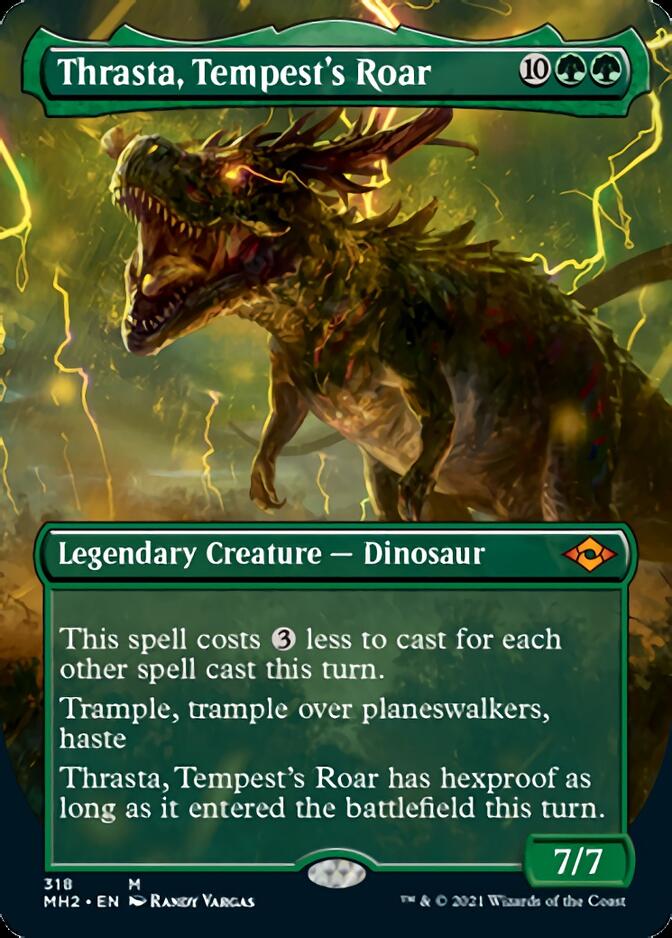 Thrasta, Tempest's Roar (Borderless Alternate Art) [Modern Horizons 2] MTG Single Magic: The Gathering  | Multizone: Comics And Games