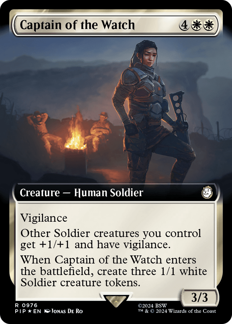 Captain of the Watch (Extended Art) (Surge Foil) [Fallout] MTG Single Magic: The Gathering  | Multizone: Comics And Games