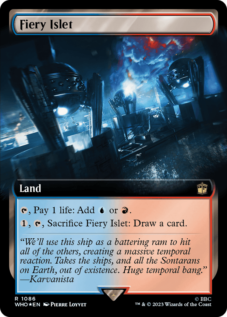 Fiery Islet (Extended Art) (Surge Foil) [Doctor Who] MTG Single Magic: The Gathering  | Multizone: Comics And Games