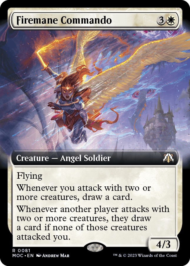 Firemane Commando (Extended Art) [March of the Machine Commander] MTG Single Magic: The Gathering  | Multizone: Comics And Games