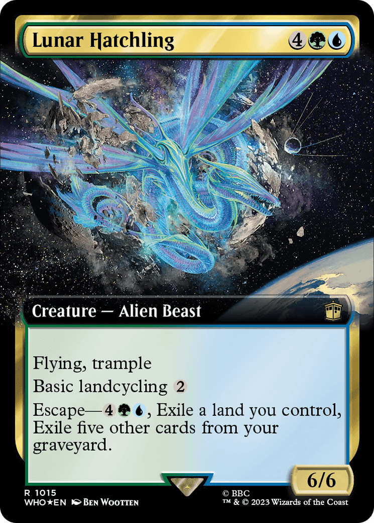 Lunar Hatchling (Extended Art) (Surge Foil) [Doctor Who] MTG Single Magic: The Gathering  | Multizone: Comics And Games