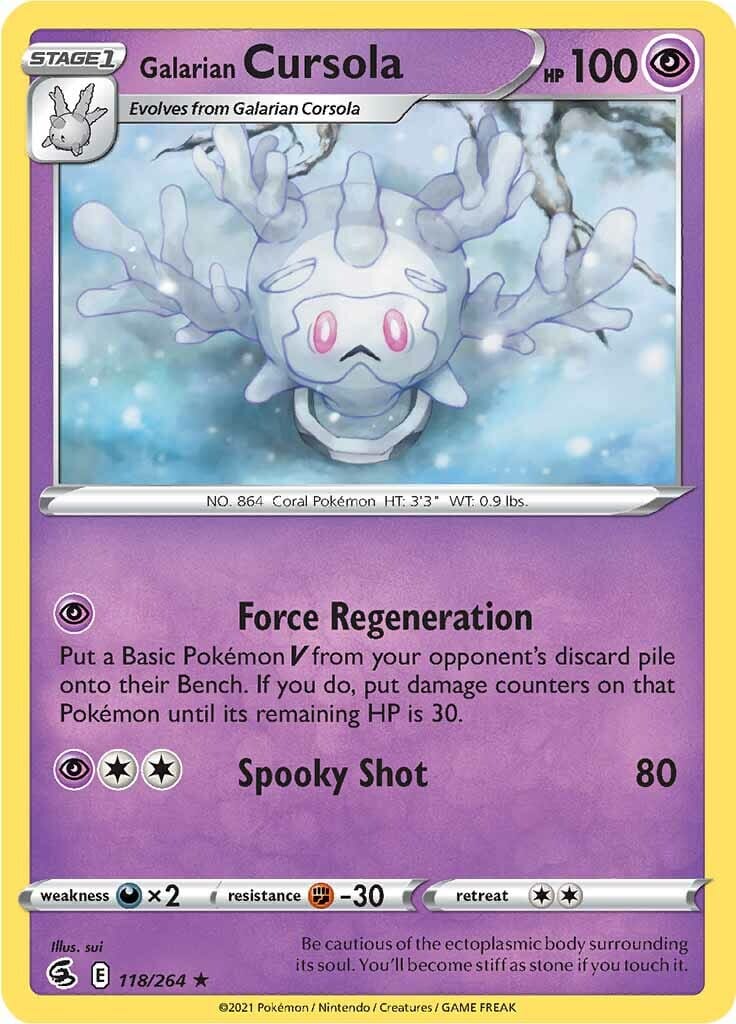 Galarian Cursola (118/264) [Sword & Shield: Fusion Strike] Pokemon Single Pokémon  | Multizone: Comics And Games