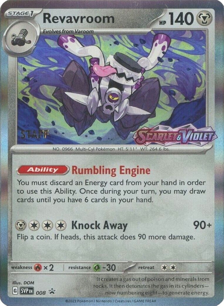 Revavroom (008) (Staff) [Scarlet & Violet: Black Star Promos] Pokemon Single Pokémon  | Multizone: Comics And Games