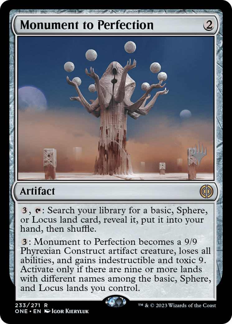 Monument to Perfection (Promo Pack) [Phyrexia: All Will Be One Promos] MTG Single Magic: The Gathering  | Multizone: Comics And Games