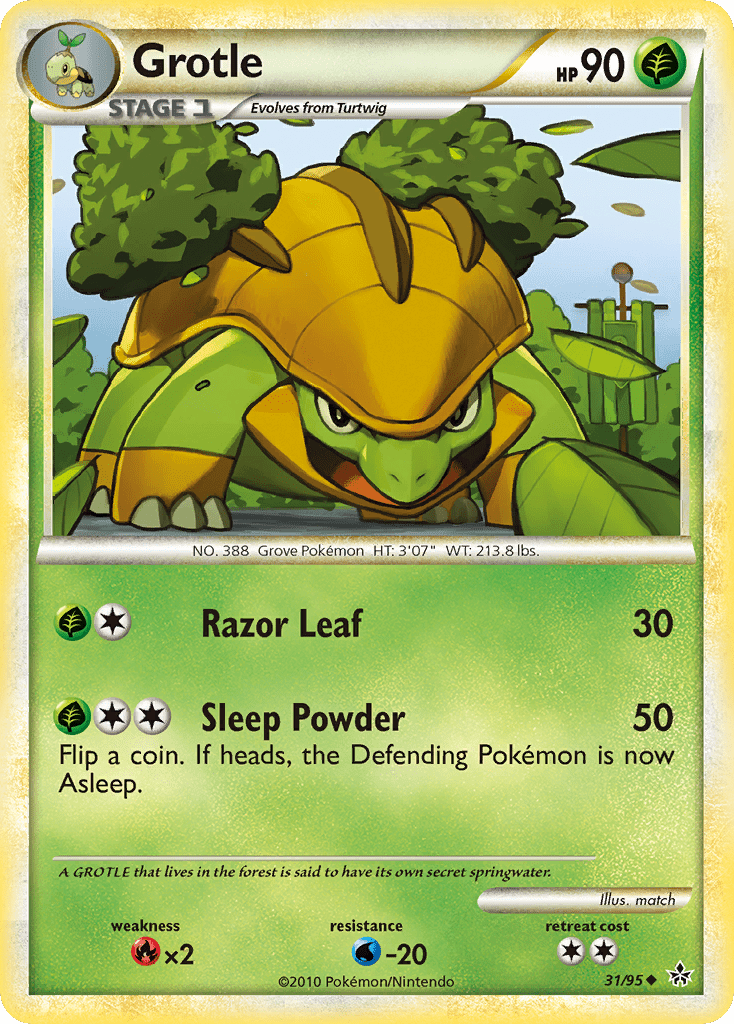 Grotle (31/95) [HeartGold & SoulSilver: Unleashed] Pokemon Single Pokémon  | Multizone: Comics And Games
