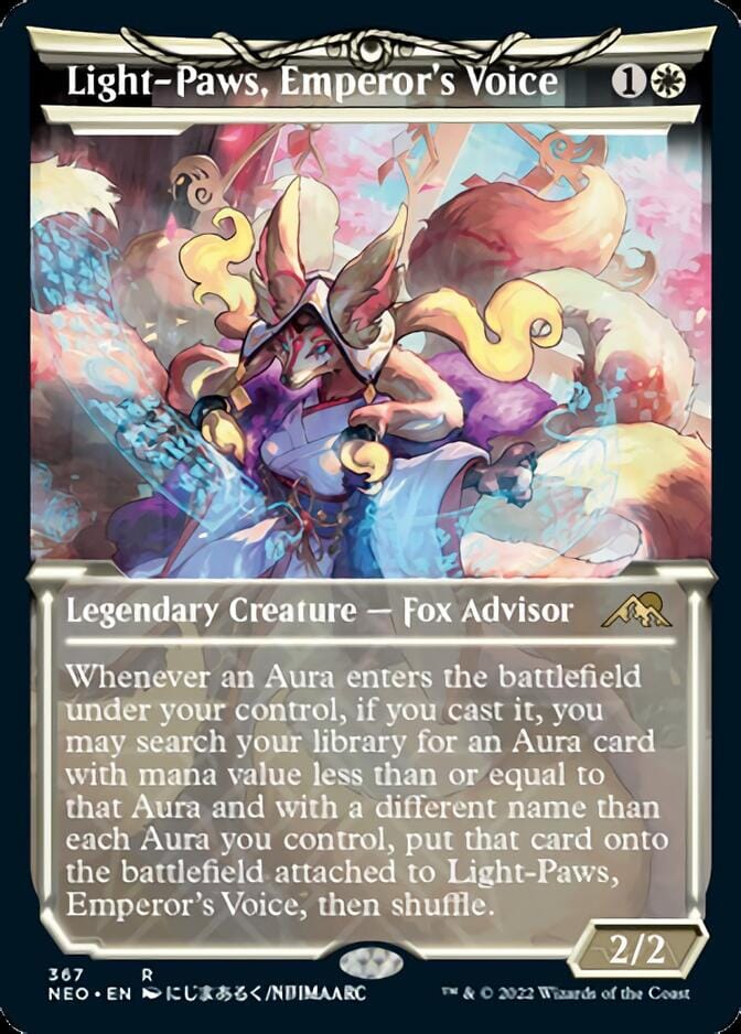 Light-Paws, Emperor's Voice (Showcase Soft Glow) [Kamigawa: Neon Dynasty] MTG Single Magic: The Gathering  | Multizone: Comics And Games