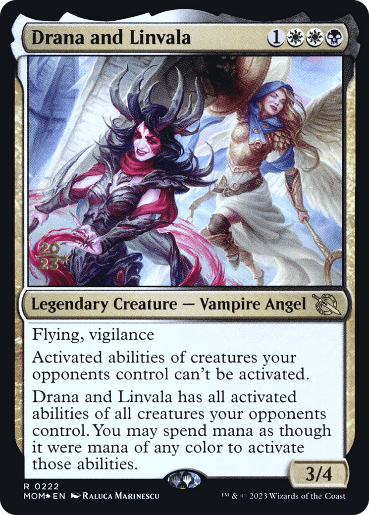 Drana and Linvala [March of the Machine Prerelease Promos] MTG Single Magic: The Gathering  | Multizone: Comics And Games