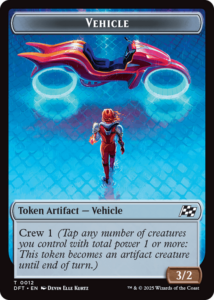 Emblem - Chandra, Spark Hunter // Vehicle Double-Sided Token [Aetherdrift Tokens] MTG Single Magic: The Gathering  | Multizone: Comics And Games