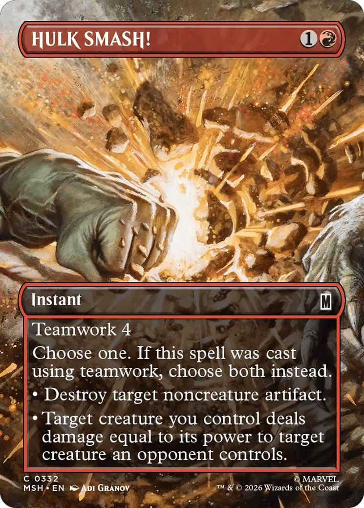 HULK SMASH! (Borderless) [Marvel Super Heroes] MTG Single Magic: The Gathering  | Multizone: Comics And Games