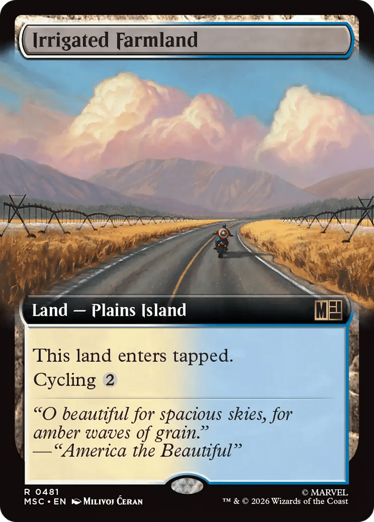 Irrigated Farmland (Extended Art) [Marvel Super Heroes Commander] MTG Single Magic: The Gathering  | Multizone: Comics And Games