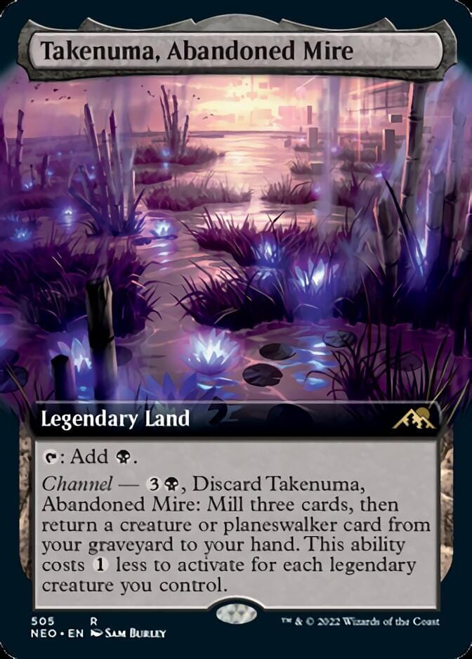 Takenuma, Abandoned Mire (Extended Art) [Kamigawa: Neon Dynasty] MTG Single Magic: The Gathering  | Multizone: Comics And Games