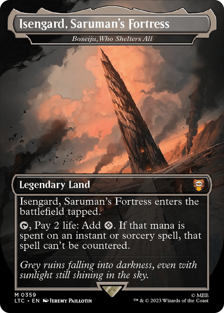 Isengard, Saruman's Fortress - Boseiju, Who Shelters All [The Lord of the Rings: Tales of Middle-Earth Commander] MTG Single Magic: The Gathering  | Multizone: Comics And Games