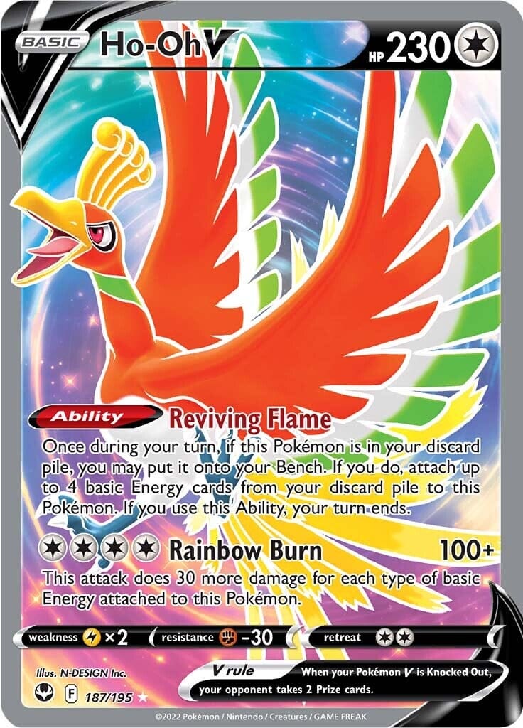 Ho-oh V (187/195) [Sword & Shield: Silver Tempest] Pokemon Single Pokémon  | Multizone: Comics And Games