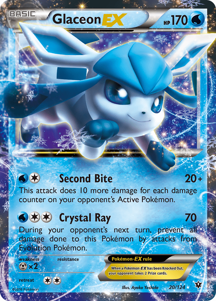 Glaceon EX (20/124) [XY: Fates Collide] Pokemon Single Pokémon  | Multizone: Comics And Games