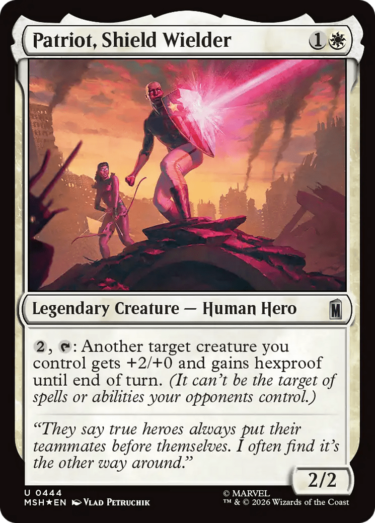 Patriot, Shield Wielder (Surge Foil) [Marvel Super Heroes] MTG Single Magic: The Gathering  | Multizone: Comics And Games