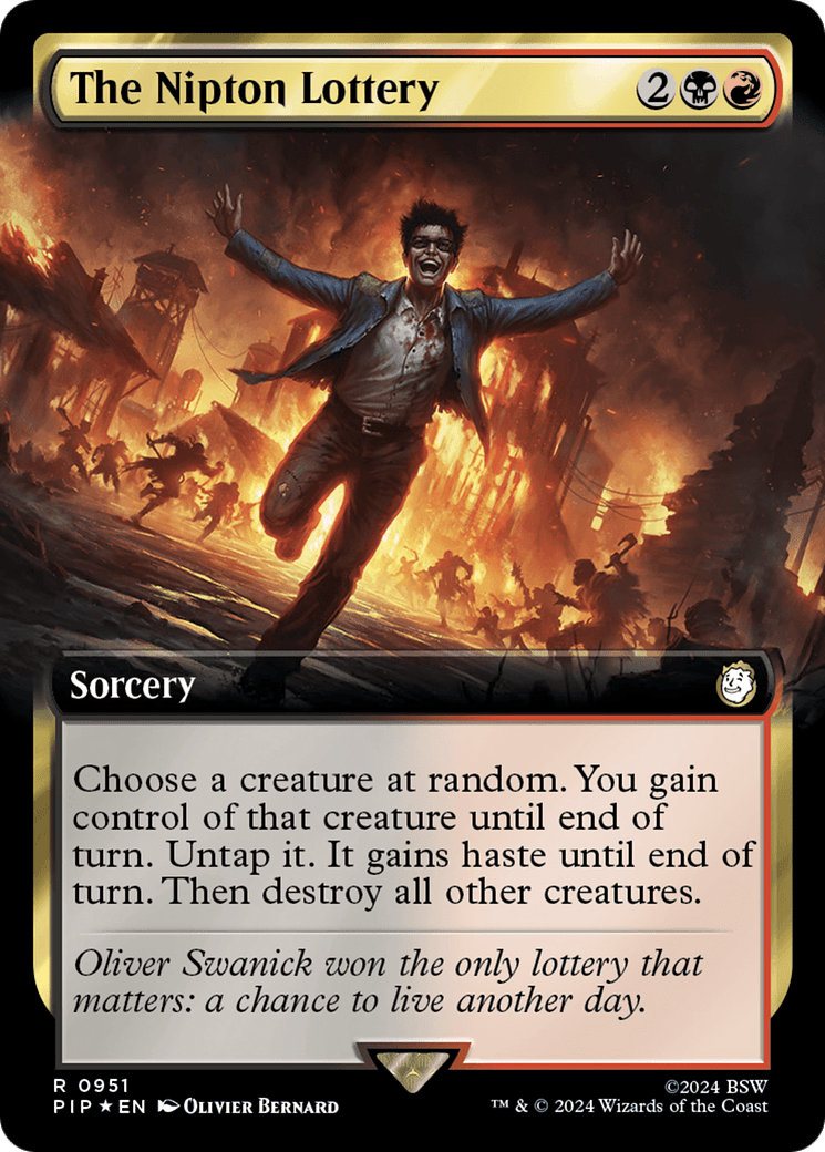 The Nipton Lottery (Extended Art) (Surge Foil) [Fallout] MTG Single Magic: The Gathering  | Multizone: Comics And Games