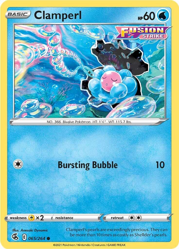 Clamperl (065/264) [Sword & Shield: Fusion Strike] Pokemon Single Pokémon  | Multizone: Comics And Games