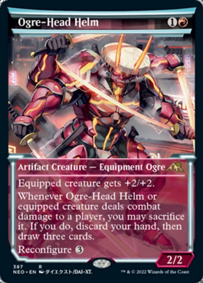 Ogre-Head Helm (Showcase Soft Glow) [Kamigawa: Neon Dynasty] MTG Single Magic: The Gathering  | Multizone: Comics And Games
