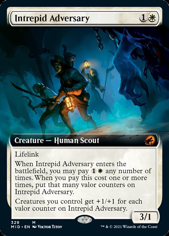Intrepid Adversary (Extended Art) [Innistrad: Midnight Hunt] MTG Single Magic: The Gathering  | Multizone: Comics And Games