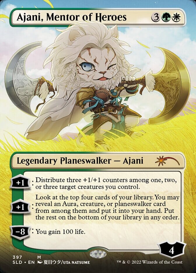Ajani, Mentor of Heroes (Borderless) [Secret Lair Drop Series] MTG Single Magic: The Gathering  | Multizone: Comics And Games