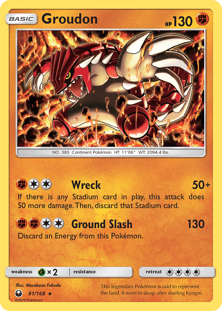 Groudon (81/168) [Sun & Moon: Celestial Storm] Pokemon Single Pokémon  | Multizone: Comics And Games