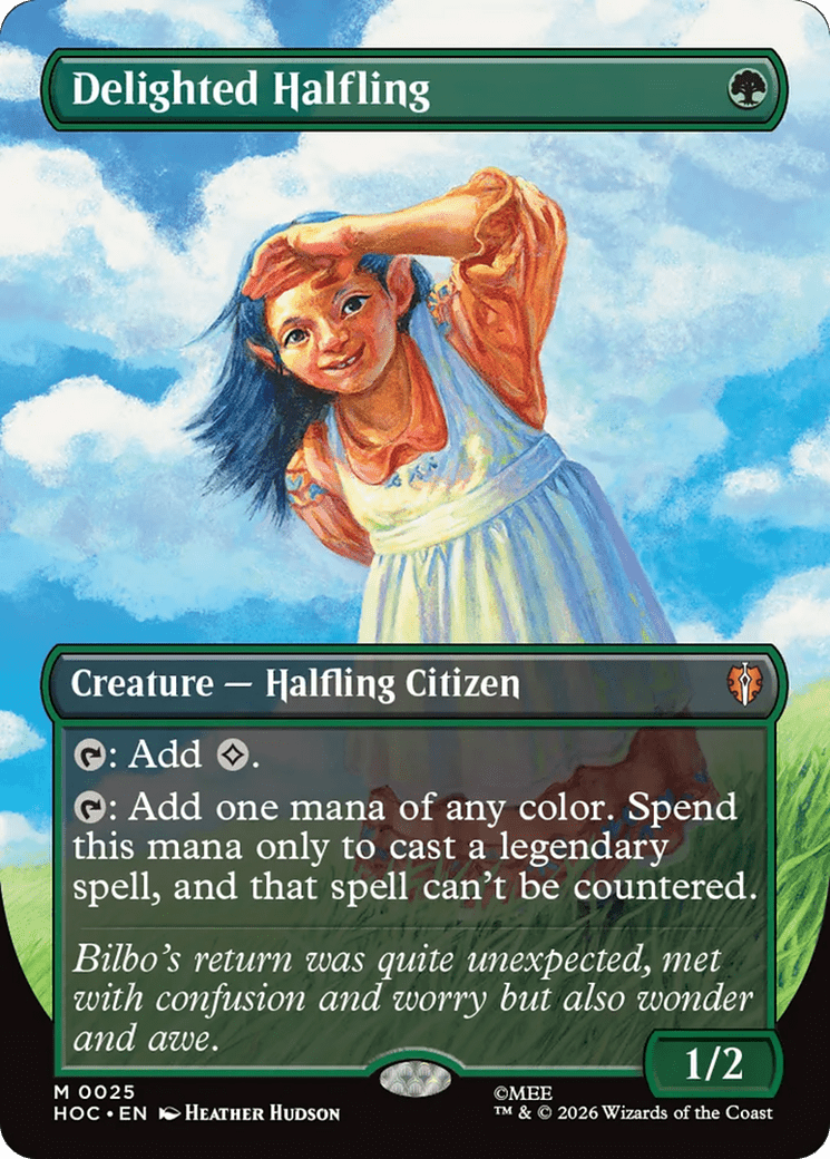 Delighted Halfling (Borderless) [The Hobbit: Eternal-Legal] MTG Single Magic: The Gathering  | Multizone: Comics And Games