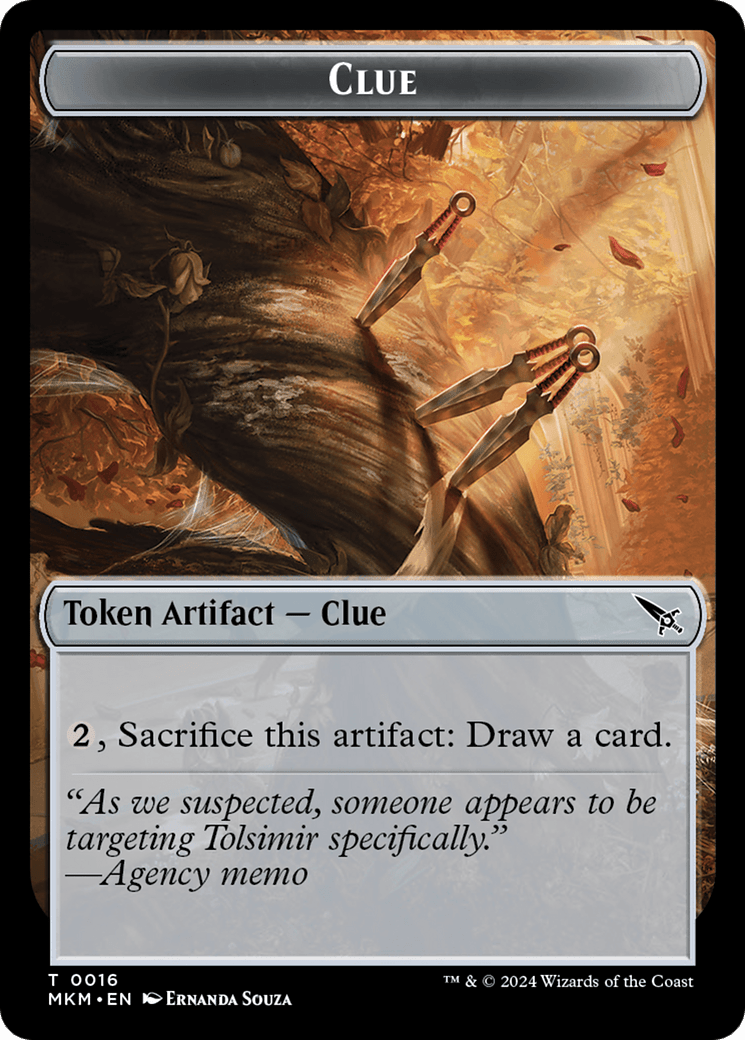 Clue (0016) // A 0043 Double-Sided Token [Murders at Karlov Manor Tokens] MTG Single Magic: The Gathering  | Multizone: Comics And Games