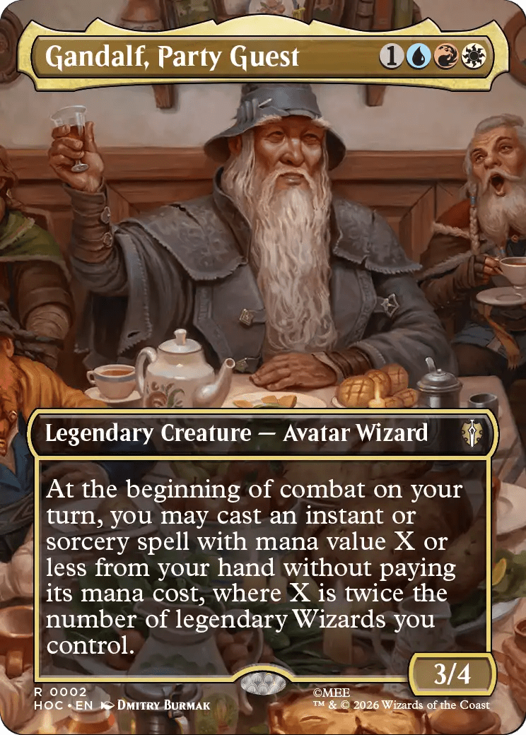 Gandalf, Party Guest (Borderless) [The Hobbit: Eternal-Legal] MTG Single Magic: The Gathering  | Multizone: Comics And Games