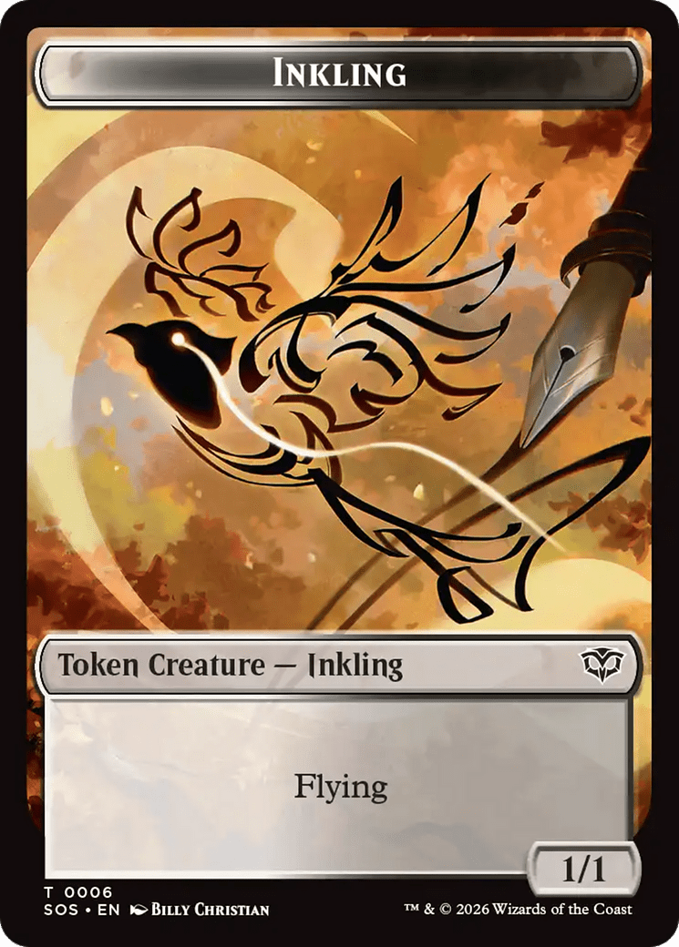 Fractal (0004) // Inkling (006) Double-Sided Token [Secrets of Strixhaven Tokens] MTG Single Magic: The Gathering  | Multizone: Comics And Games