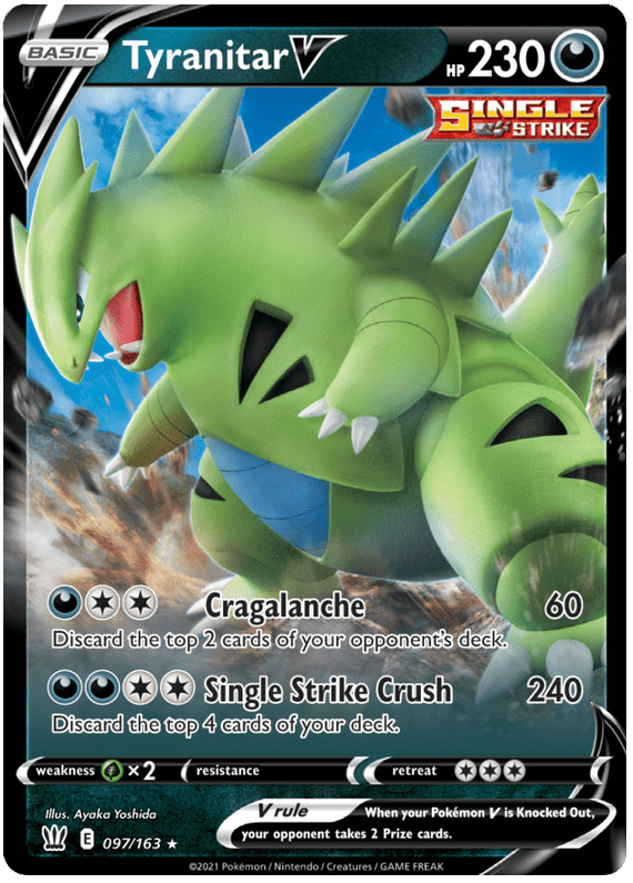 Tyranitar V (097/163) [Sword & Shield: Battle Styles] Pokemon Single Pokémon  | Multizone: Comics And Games