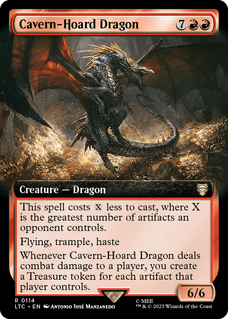 Cavern-Hoard Dragon (Extended Art) [The Lord of the Rings: Tales of Middle-Earth Commander] MTG Single Magic: The Gathering  | Multizone: Comics And Games